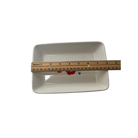 White W/ Floral Print Vintage Casserole Bake Serving Dish Japan- Fast Shipping - Picture 11 of 12